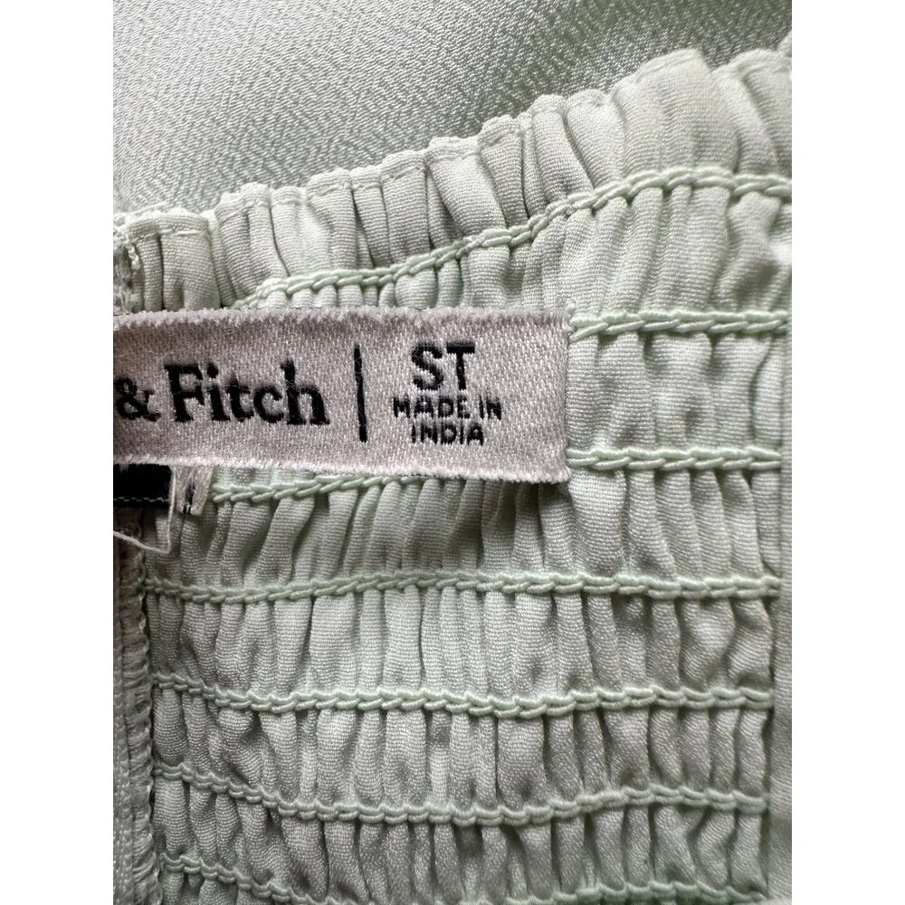 A&F Corset Style Mini Dress Women ST Sage Green Sweetheart Smocked coquette - Picture 6 of 9